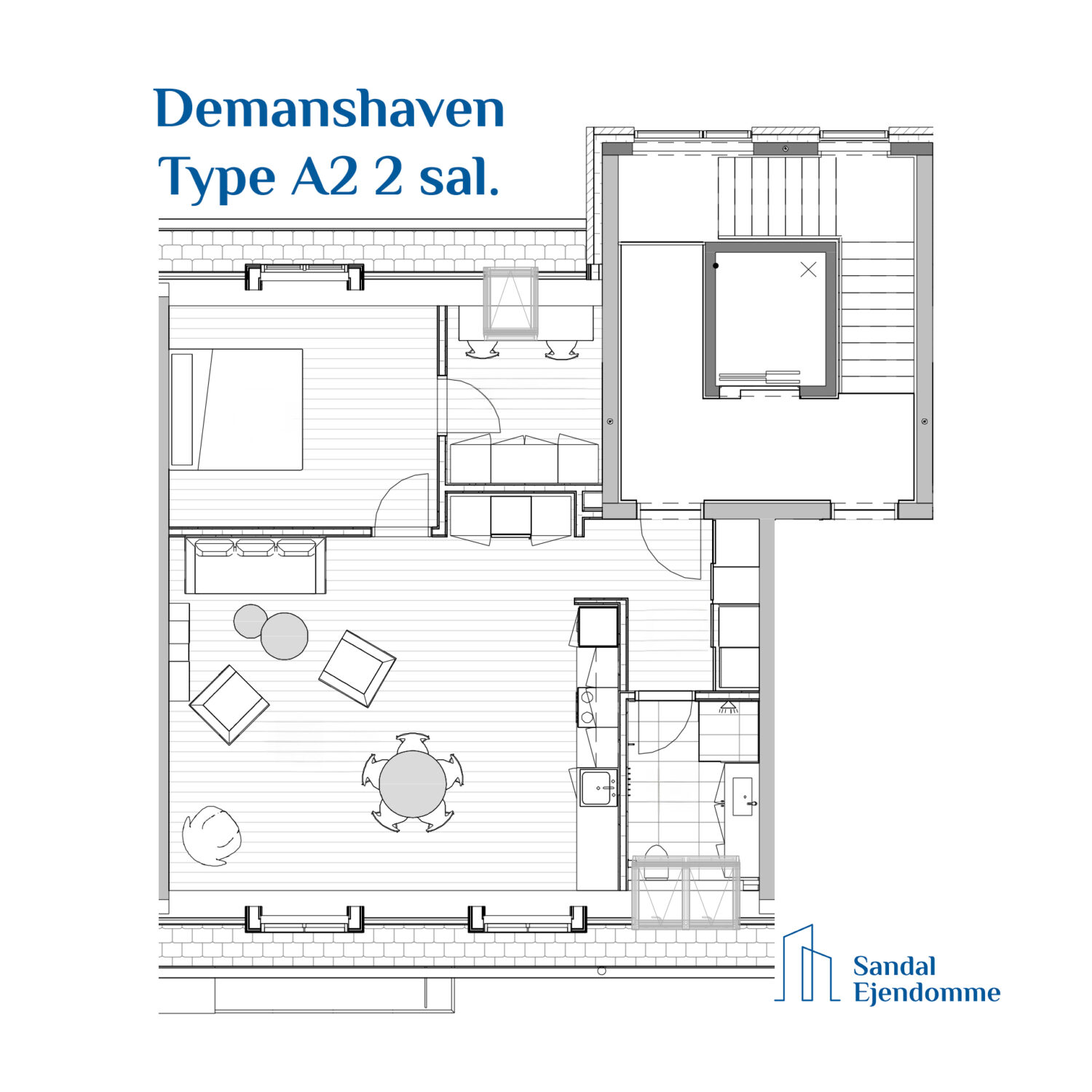 Demantshaven, Type A2 2 sal, 3 værelser, 93 kvm