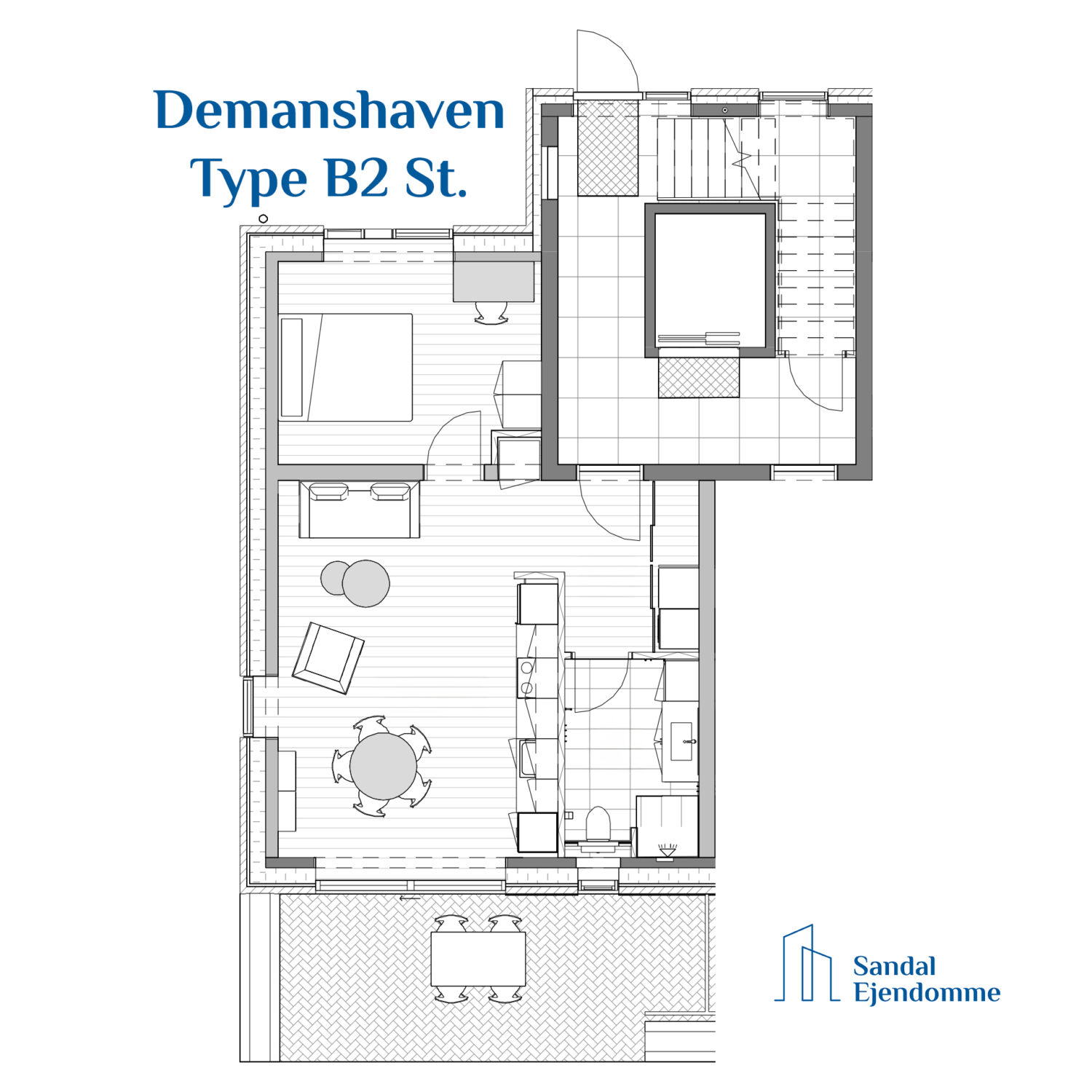 Demantshaven, Type B2 St, 2 værelser, 71 kvm